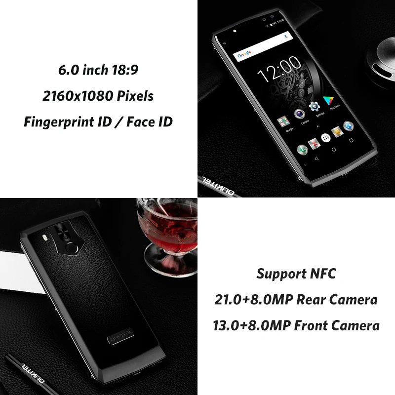 Oukitel K10 6 0 ''мобильный телефон Android 7 ГБ 64 Helio P23 Восьмиядерный FACE ID отпечатков