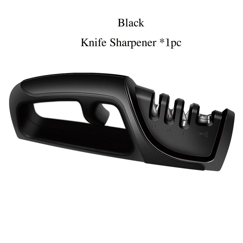 Black Изысканные Кухня Ножи профессиональная точилка для 4 этапа точильный шлифовальный станок с острым концом, Алмазный точильный камень, Вольфрам Сталь Керамика точилка гаджеты - Цвет: Black