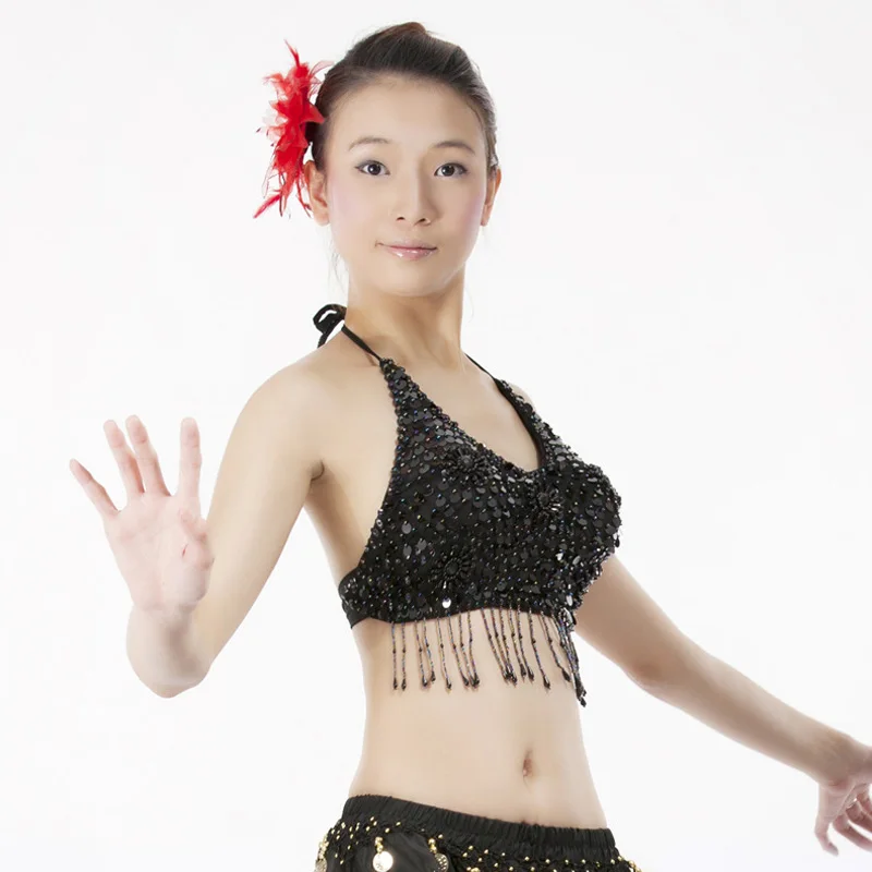 14 Цветов Костюмов для Танца Живота Новые Кисти Бюстгальтера Старшего сексуального блеска Брюки для Женщин Танцующих Верхов.