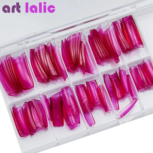 Clear Rose Artlalic 100 шт Французский стиль накладные ногти советы с чехлом хорошо крышка накладные декоративные ногти наконечник искусственный маникюр салон коробка - Цвет: Clear Rose