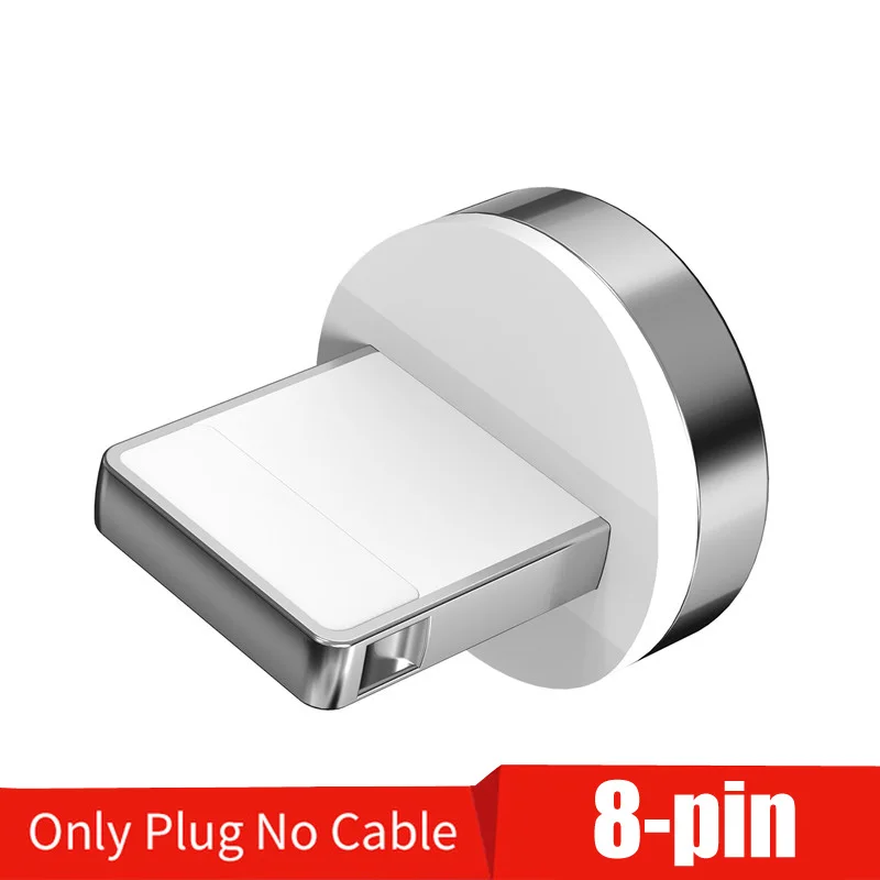 Only Plug For IOS USLION 3A Магнитный usb-кабель type-C, магнитный кабель для телефона, быстрое зарядное устройство, USB Micro type C, зарядный шнур, быстрая зарядка для iPhone XS 7 - Цвет: Only Plug For IOS