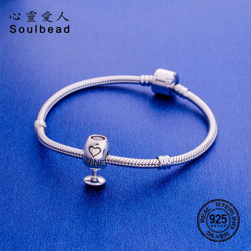 Soulbead, 925 пробы, серебряный шарм из австрийского кристалла, бисер, подходит для браслета Pandora, цепочка, ожерелье и очаровательный браслет для подарков