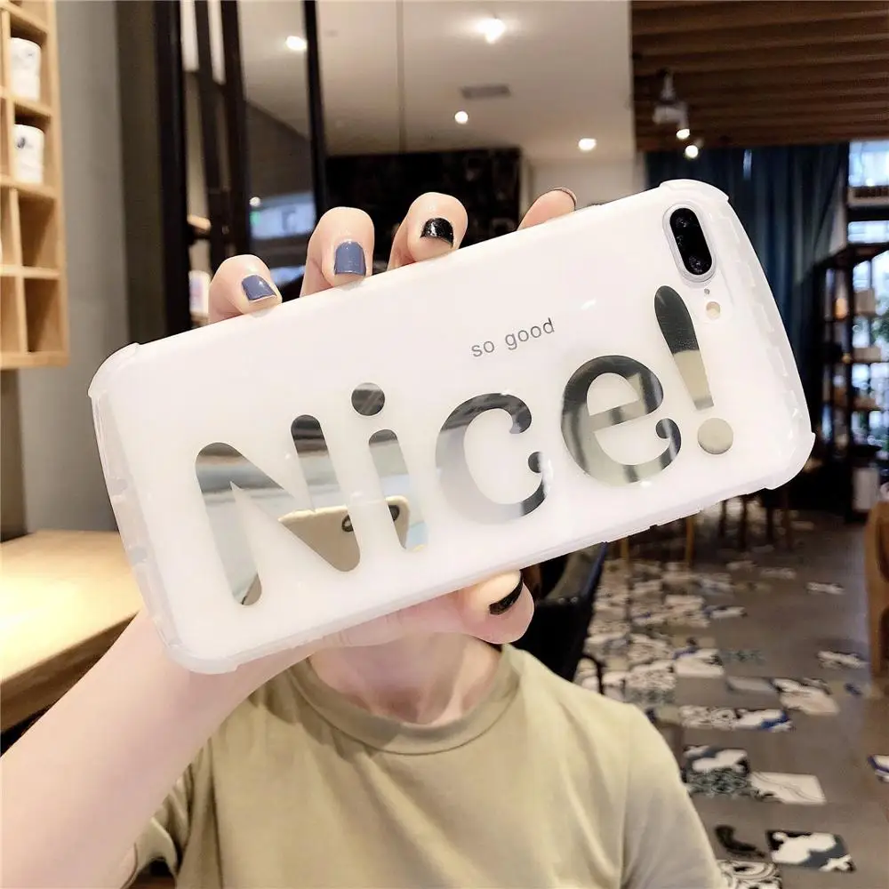 HUANQING Simple lucky letter cell Phone Case For iPhone 6 6S Plus 7 8 X XR XS MAX fashion Cell Housing Protective Cover case |