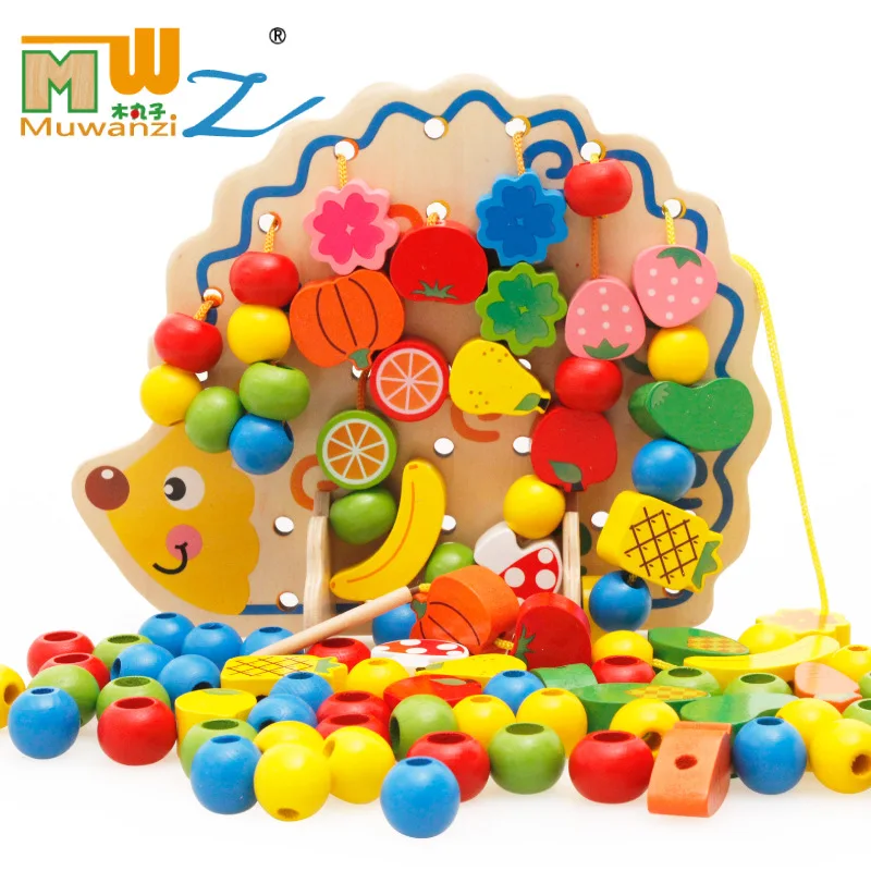 Деревянные игрушки с рисунками животных из мультфильмов 82 шт./упак. ёжик