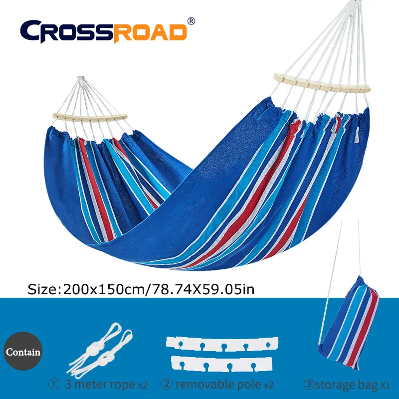 200x150cmBluestick Высокое качество 200x150 см гамак со съемной палкой двойные садовые качели спальная кровать открытый кемпинг подвесное кресло портативный - Цвет: 200x150cmBluestick