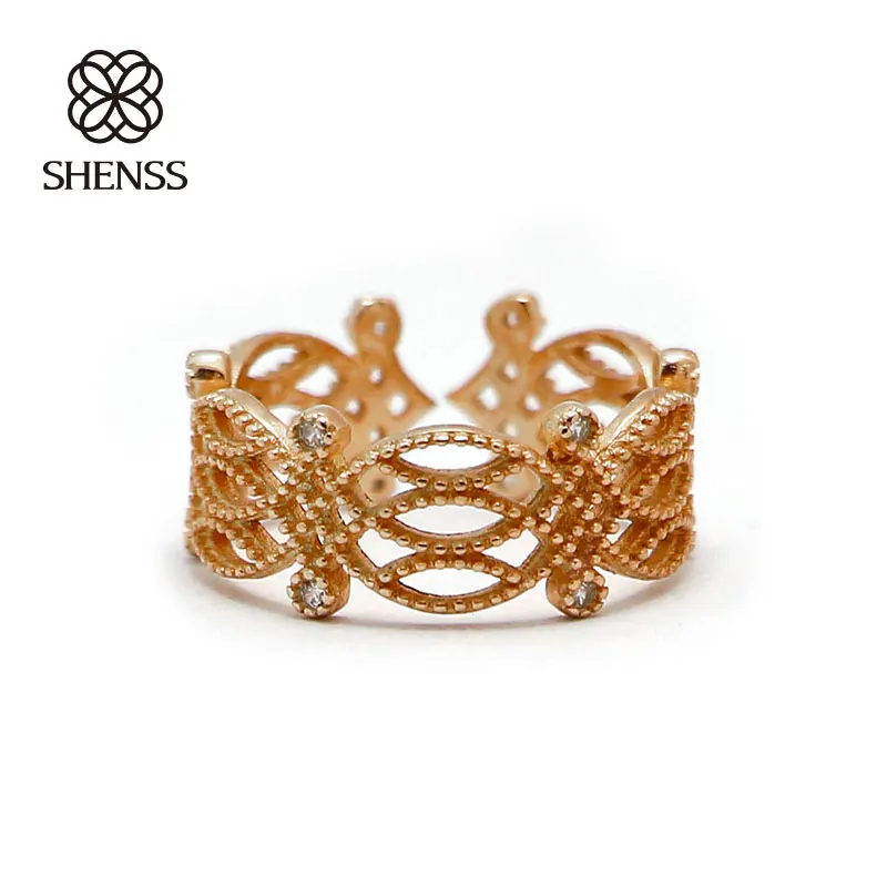 Elegant Quality 925 Rings Fashion Personality Flower-Shaped Openwor Sterling Silver Ring for Women 18K Gold | Украшения и