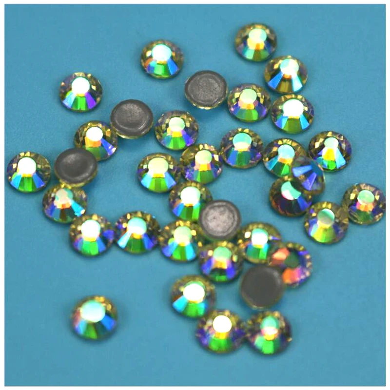 Высокое качество светло-зеленый цвет AB более блестящая SS3-SS34 обувь на плоской