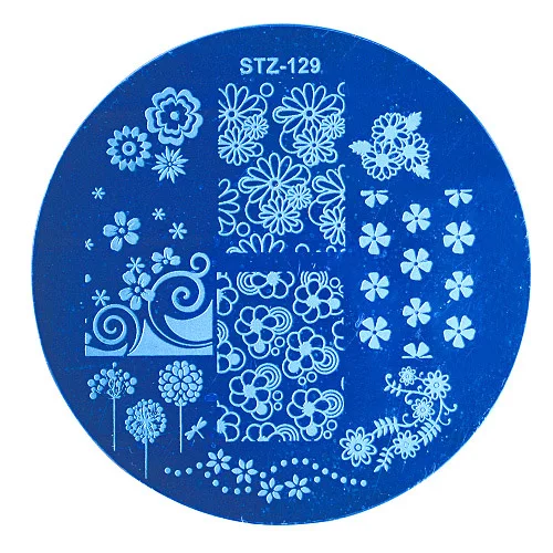 STZ-129 STZ 1 шт. пластина для стемпинга для нейл-арта шаблон кружева цветок лист Бабочка трафареты печать для ногтей Полировка плесень маникюрные инструменты BC01-20 - Цвет: STZ-129