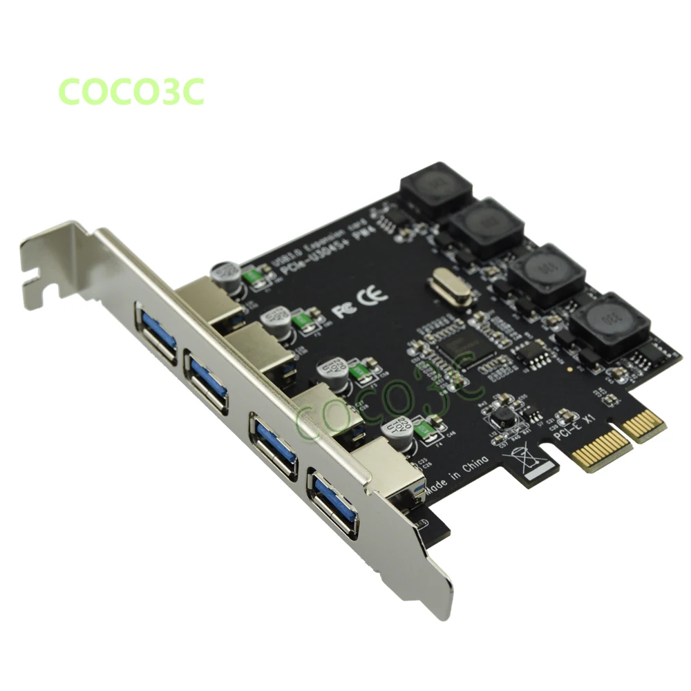 Superspeed 5 Гбит/с 4 порта USB 3 0 PCI-e контроллер карты PCI Express к USB3.0 конвертер адаптер |