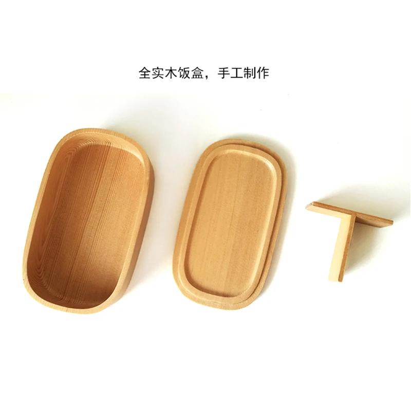 Raw wood color not paint Waist Lunch Box Japan Sushi Bento LunchBox Portable Food Container Fruits Storage Tableware Set | Дом и сад