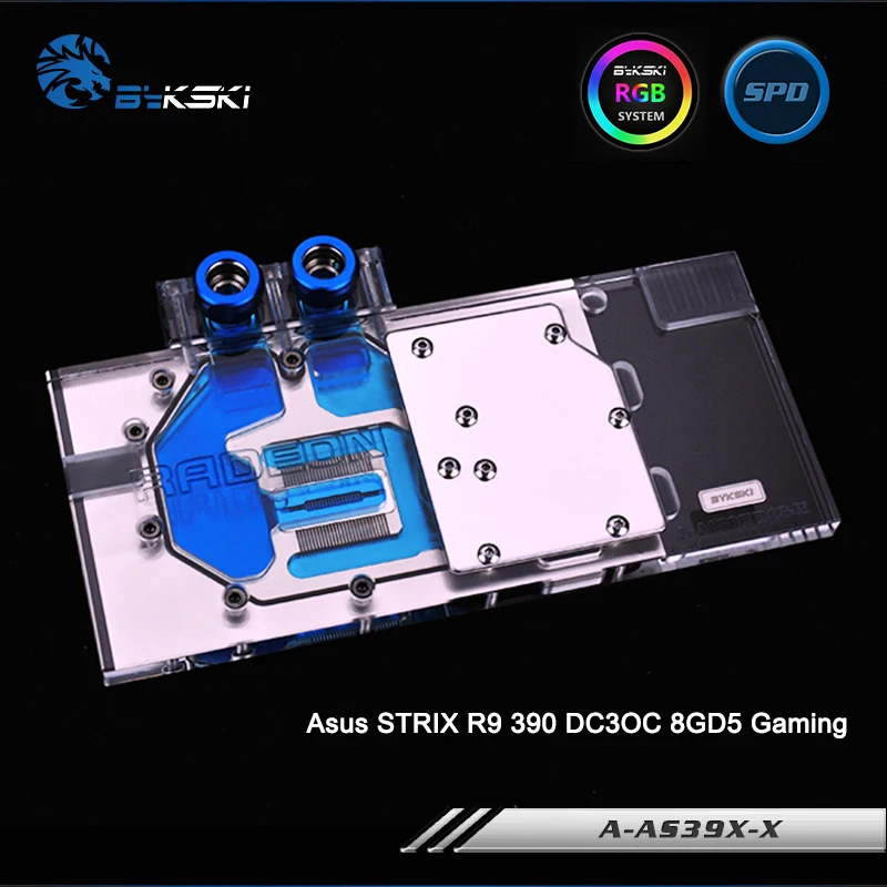 Bykski A-AS39XDC3-X, полное покрытие видеокарты блок водяного охлаждения RGB/RBW для Asus STRIX R9 390 DC3OC 8GD5 Gaming