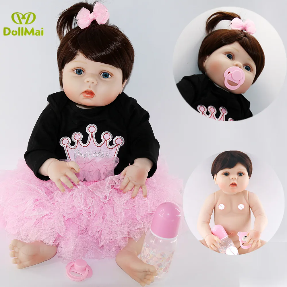 DollMai bebes reborn полностью виниловый силиконовый корпус куклы Новорожденные игрушки