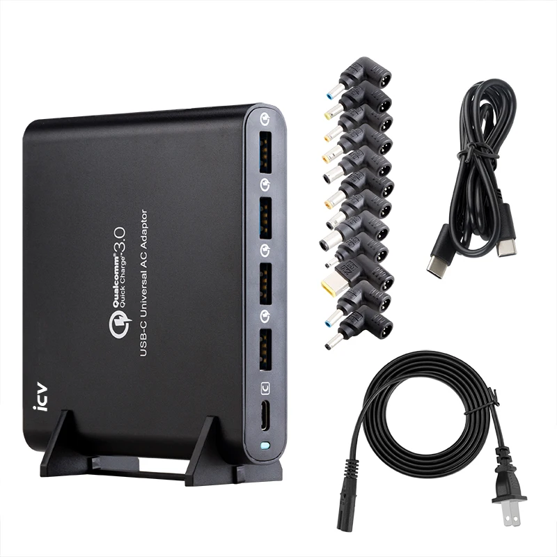 

ICV QC3.0 Universal phone tablet laptop charger with type-c type c USB-C USB C charger for Notebook Spectre 13 Yoga 5 Xiaomi HP