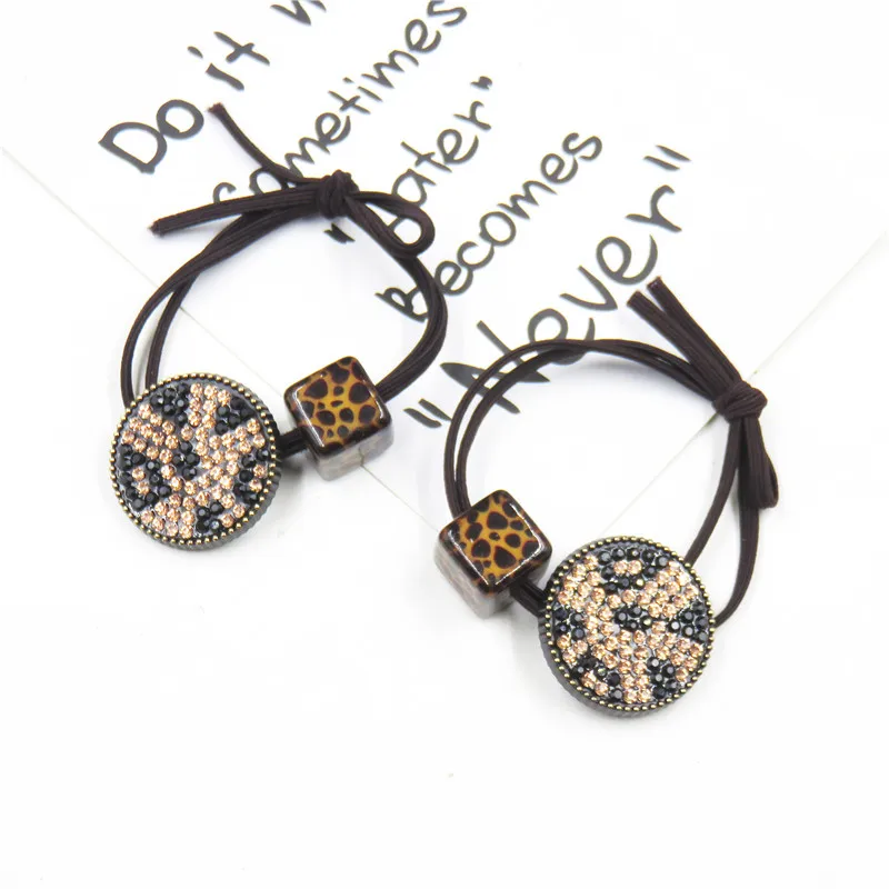10 шт./лот креативные леопардовые квадратные эластичные повязки для волос девочек