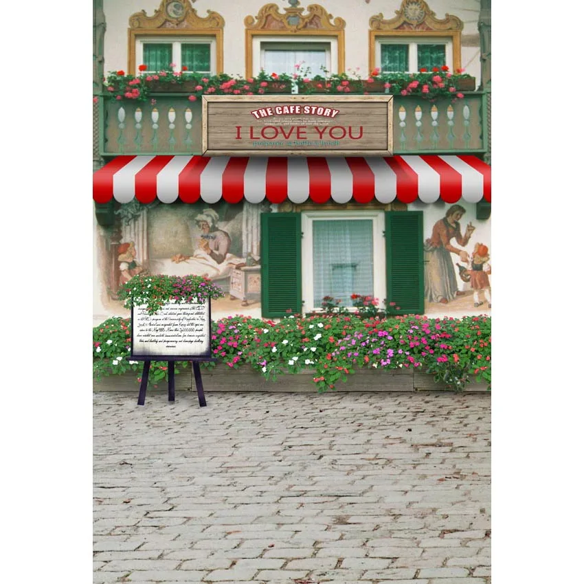 Фотостудия фотографии фоны Prop Любовь кафе история дети с днем рождения свадьба