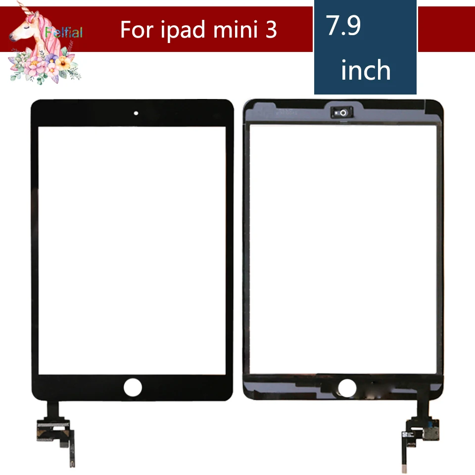 

10 шт./для Apple iPad mini 3 Mini3 A1599 A1600 сенсорный экран с IC и клеем дигитайзером Замена переднего стекла
