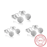 new ball shaped 100 real 925 sterling silver stud earrings fine jewelry for women girl gift lmey233 lmey234 lm235