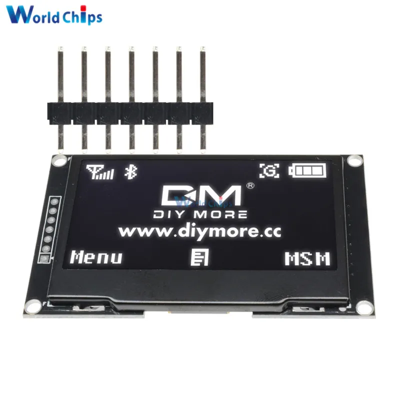 White 2,4" дюймовый 12864 128*64 OLED дисплей модуль IIC IEC SPI серийный белый/синий/зеленый/желтый ЖК-экран для C51 STM32 SSD1309 - Цвет: White