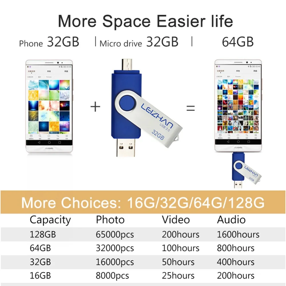 Флеш накопитель LEIZHAN USB3.0 32 ГБ 64 цветной флеш 8 16 быстрая скорость металлический U