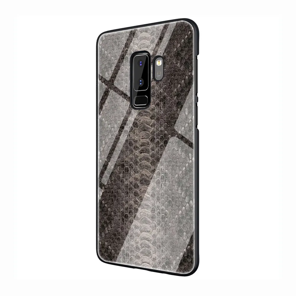 G6 Кожа питона, змеи закаленное Стекло TPU черный чехол для Galaxy S7 Edge S8 S9 плюс S10 Note 8, 9, 10, A10 20 30 40 50 60 70 - Цвет: G6