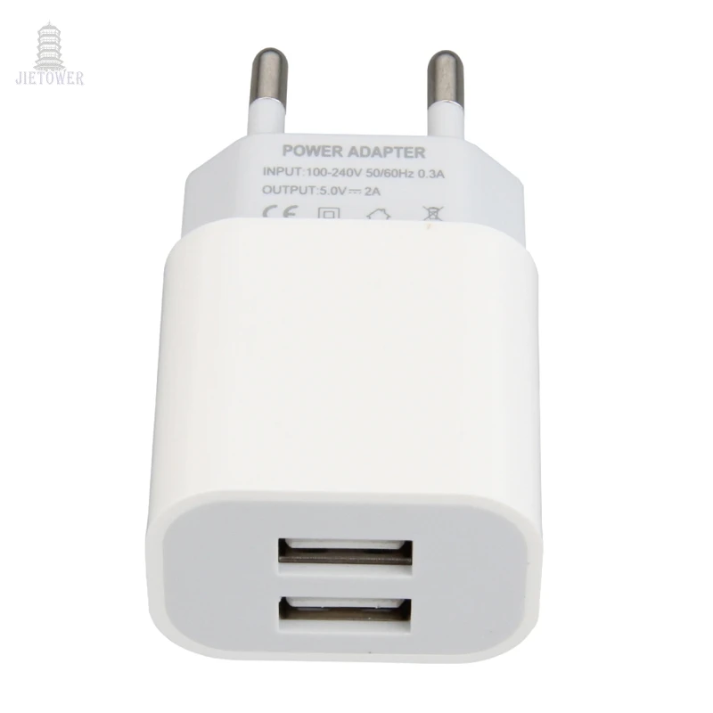 200 шт./лот Dual 2 USB 2usb зарядное устройство для мобильного телефона белое Европейское