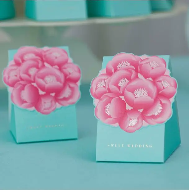 50 шт./лот коробка для конфет с цветами свадебных торжеств и подарков | Дом сад
