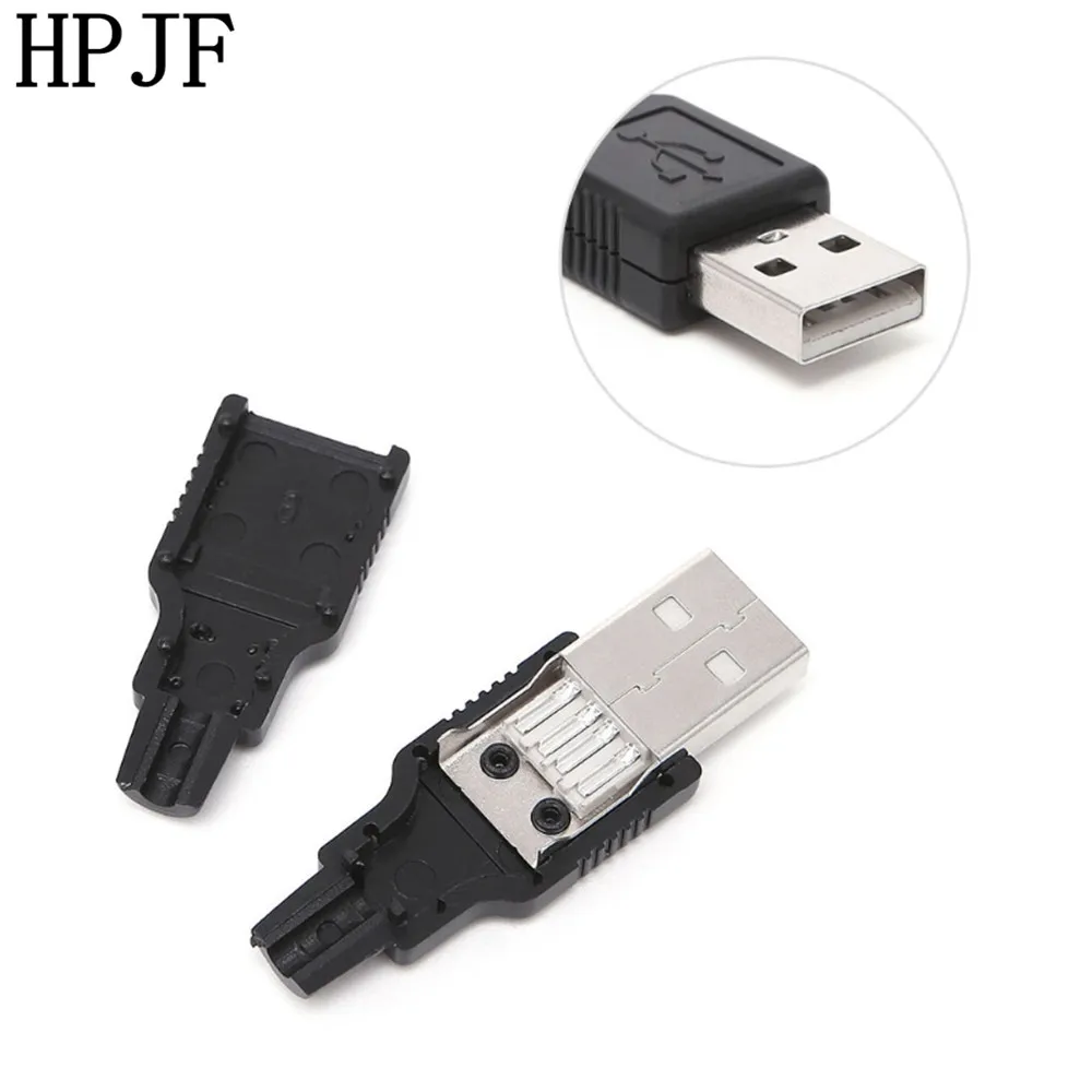 10 шт./лот USB Мужской 4Pin в Тип разъем с пластиковой крышкой для обмена данными