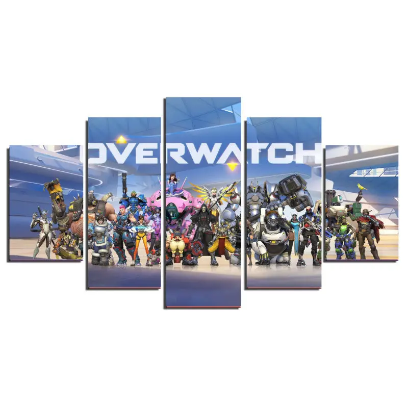 New 5 Pieces/sets Canvas Art Paintings Overwatch Game Characters HD Decorations For Home Wall Prints Canvas\A257 | Дом и сад
