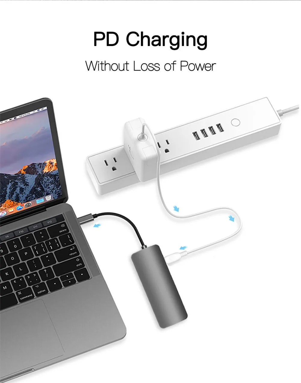 Док-адаптер USB C Type Hub к порту HDMI LAN USB3.1 PD Ethernet для Samsung Huawei MateBook 13Dell HP Asus Mi |