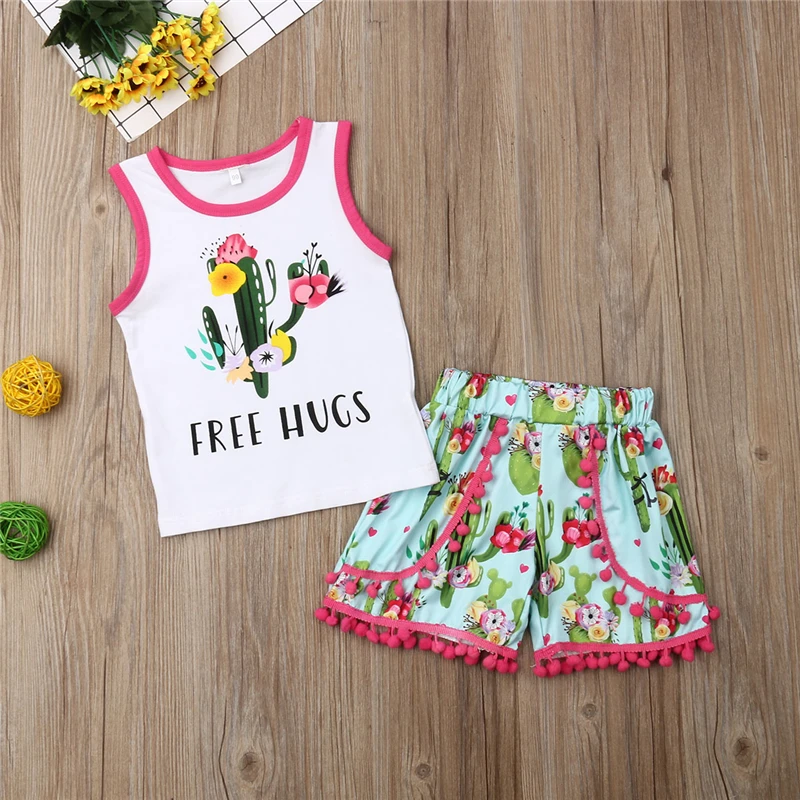 Комплект для малышей из 3 предметов летний комплект одежды маленьких девочек