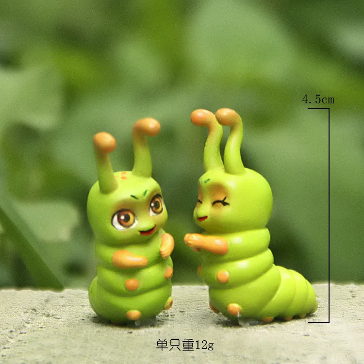 2PCS/Vegetable insects/ Cabbage worm//fairy garden gnome/terraium decoration/resin crafts/bonsai/DIY/children gifts/ | Дом и сад