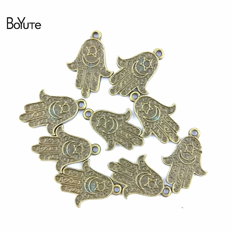 

BoYuTe (60 Pieces /lot) 24*17MM Antique Bronze Plated Metal Palm Pendant Charms for Jewelry Making Diy Handmade Accessories