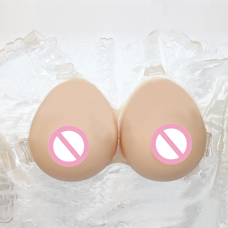 Soft Medical Silicone Fake Breast Forms Artificial Boobs Tits Chest With Strap For Crossdresser Drag Queen Men 600g/Pair B Cup |