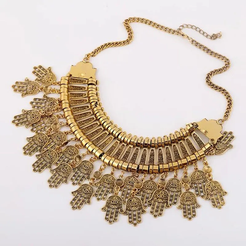 Богемный подарок на удачу сглаза Фатима ручная кисточка нагрудник массивное