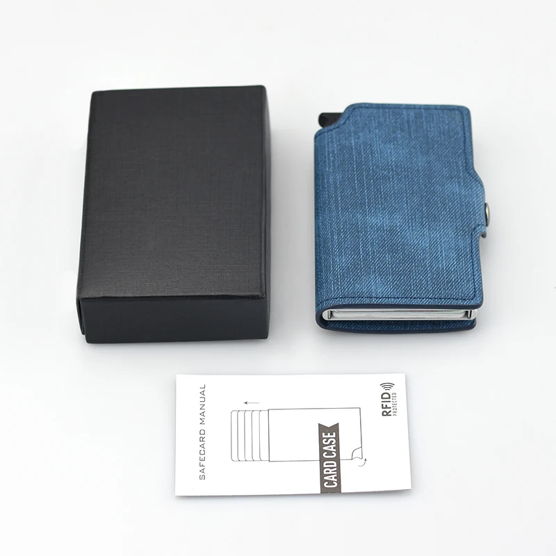 Casekey Jeans из искусственной кожи RFID металлический бумажник для мужчин|Держатели