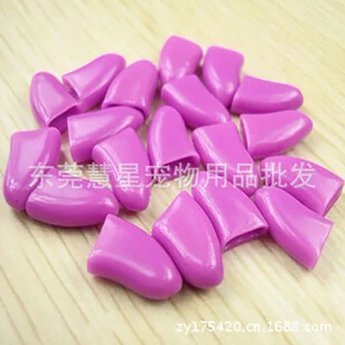 purple Красочные Мягкие Резиновые 20 шт./упак. собаки кошки котенок лапа Управление забота о когтях расходные материалы для ногтей заглушки для защиты детей от негативных последствий - Цвет: purple