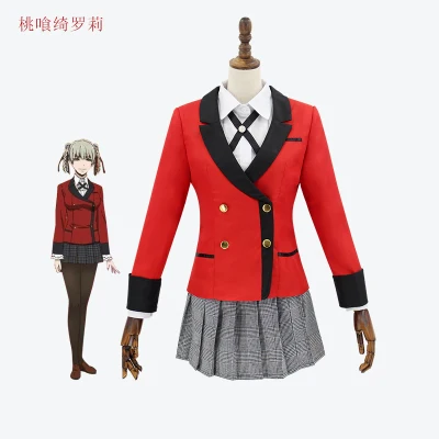C Высокое качество, Новое поступление, аниме kakeguurui, карнавальный костюм Jabami Yumeko Momobami, японский костюм для косплея, школьная форма - Цвет: C