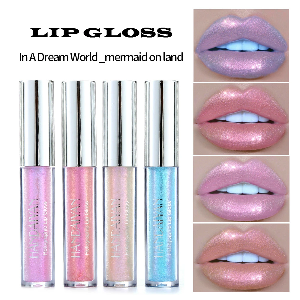 Русалка блеск для губ 6 видов цветов яркий цвет мерцающий полихроматический