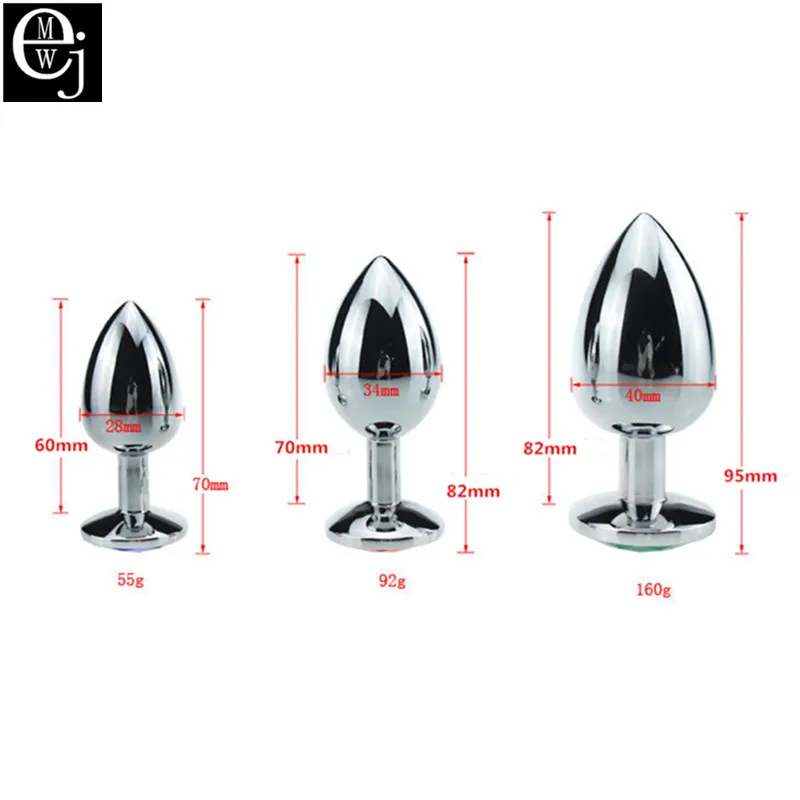EJMW анальные секс игрушки 3 шт./компл. из нержавеющей стали большая Анальная пробка