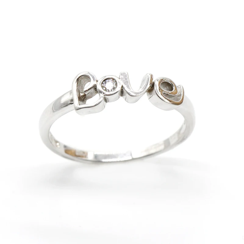 925 пробы Silve, циркониевое модное простое кольцо дружбы с надписью "LOVE" для женщин, обручальные кольца, ювелирные изделия на День святого Валентина, подарки