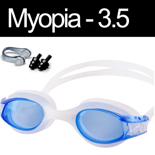 Myopia -3.5 Blue Оптические очки для плавания, для детей, анти-туман, рецепт, очки для плавания, для детей 3-15 лет, близорукость, спортивные очки, диоптрий для бассейна - Цвет: Myopia -3.5 Blue