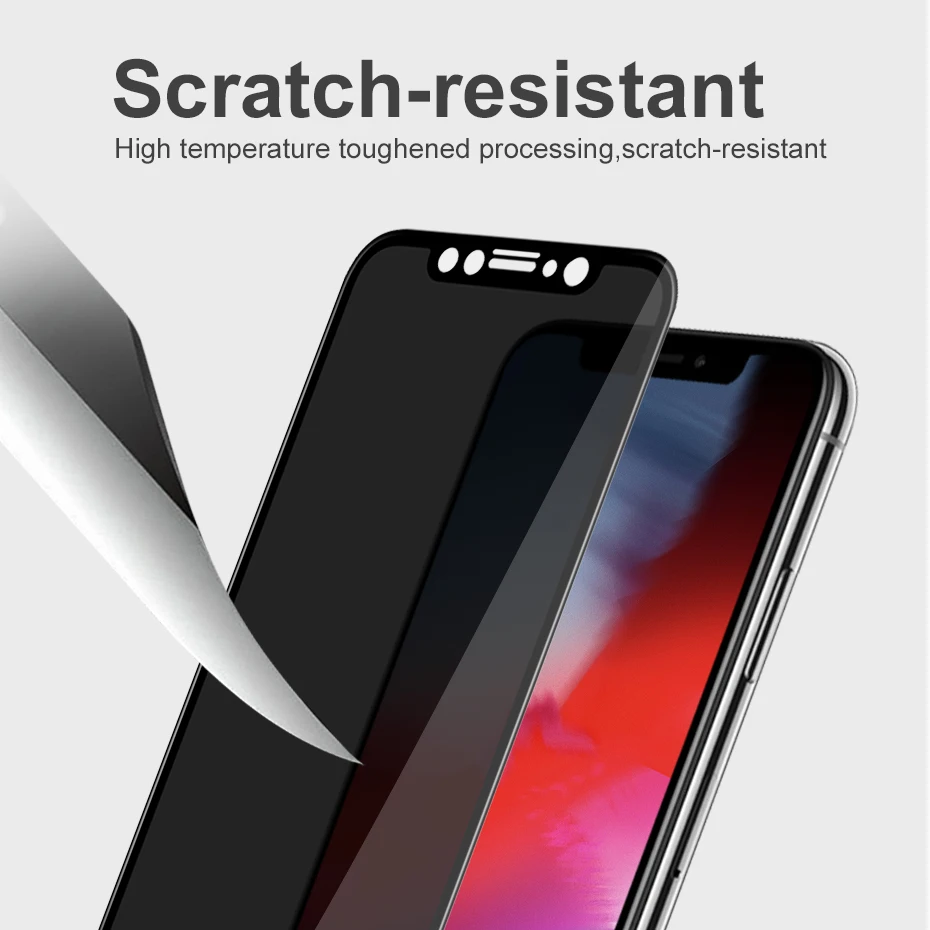 Для iPhone X XS XR Max анти шпион полное закаленное стекло 3D пленка протектор экрана
