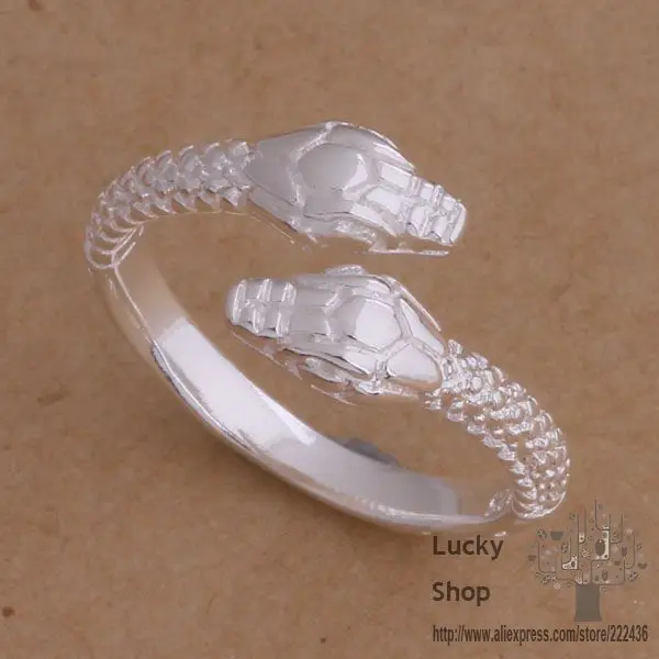 Кольцо ar036посеребренное серебряные модные украшения в форме головы Змеи/bkaakbha