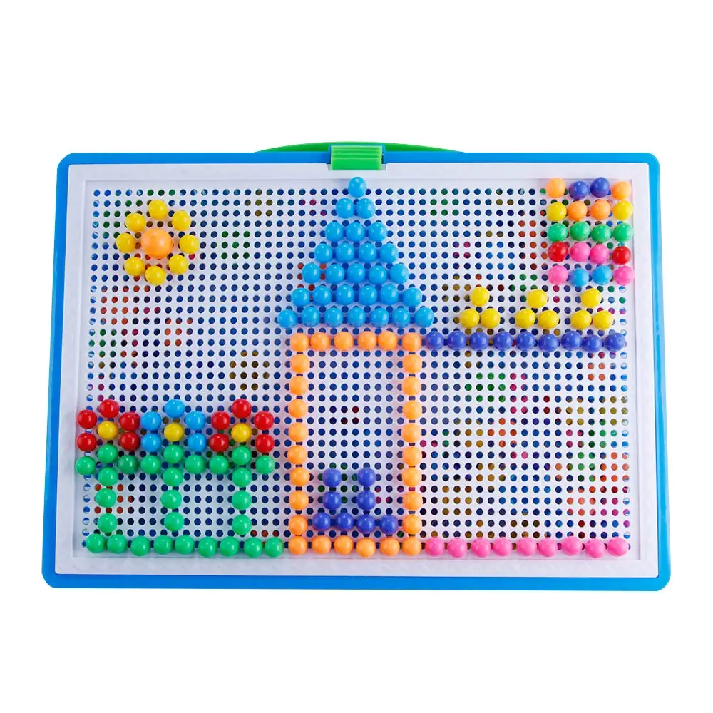 WJ3091A 3D Пазлы игрушка для детей Pegboard образовательная композитная картина головоломка креативная мозаика гриб набор для ногтей образовательная игра игрушка - Цвет: WJ3091A