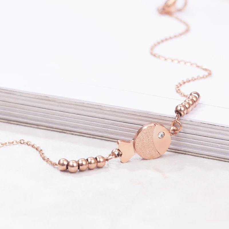 Модный браслет на ногу YUN RUO 2020 из розового золота дизайнерская цепочка с милыми