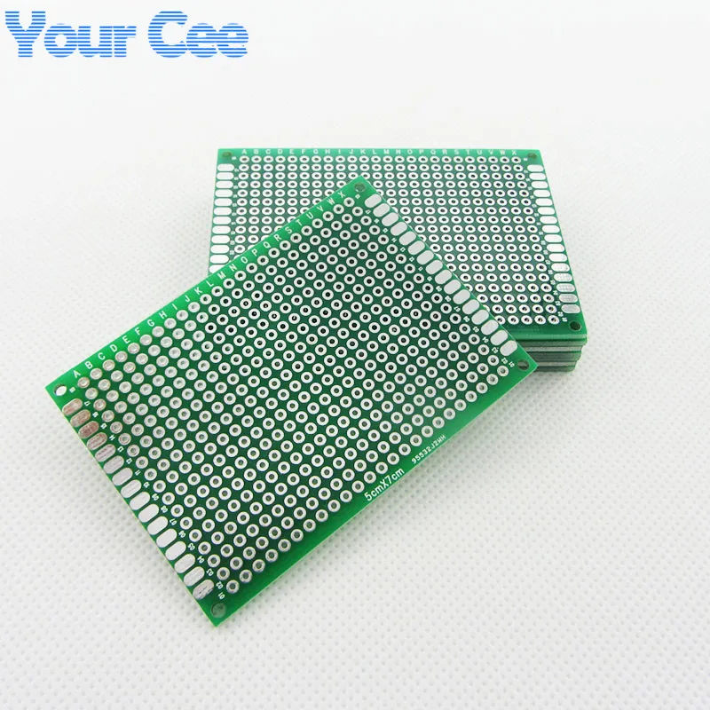 5 шт. 5x7 см 5*7 двухсторонний прототип печатной платы печатная плата для Arduino 1 6 мм 2 54