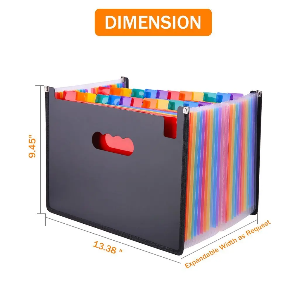

Expanding File A4 Folder Office School Portfolio File folders Document Organizer Plastic 24 Pockets 3000 Sheets Large Capacity