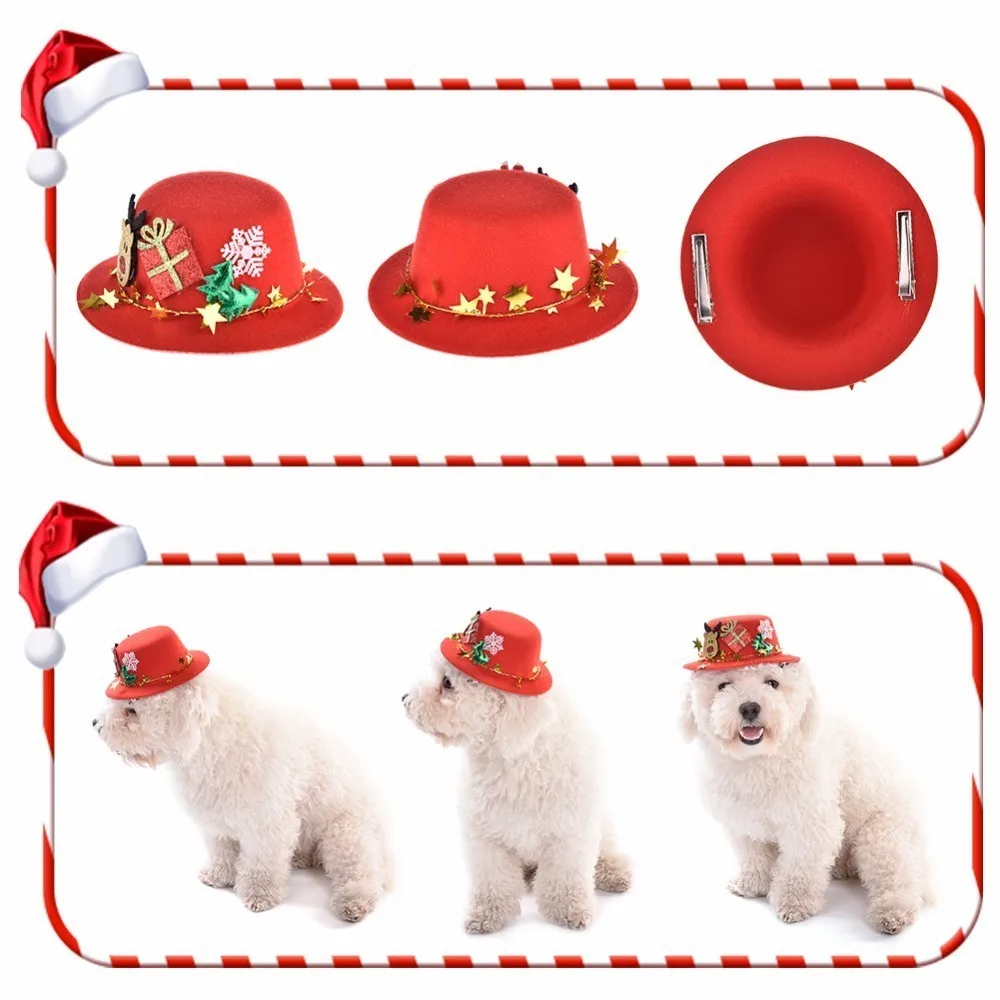Милая Рождественская шапка для собак зимняя домашних питомцев кошек с оленями и