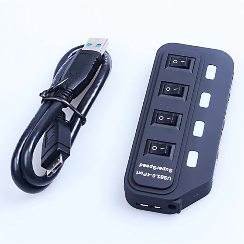 Портативный Micro usb-хаб 3 0 Супер скорость 5 Гбит/с 4 порта Mini USB концентратор с
