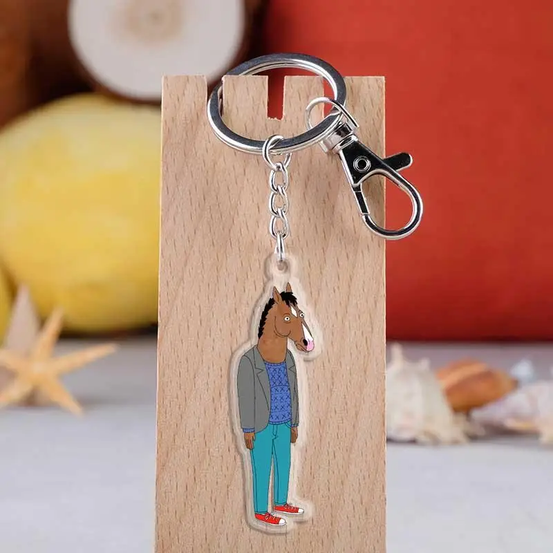 1 Американский Аниме BoJack Horseman брелоки акриловые мультфильм рисунок Hourse автомобильный брелок держатель брелок для ключей, ювелирные аксессуары подарок - Цвет: 1